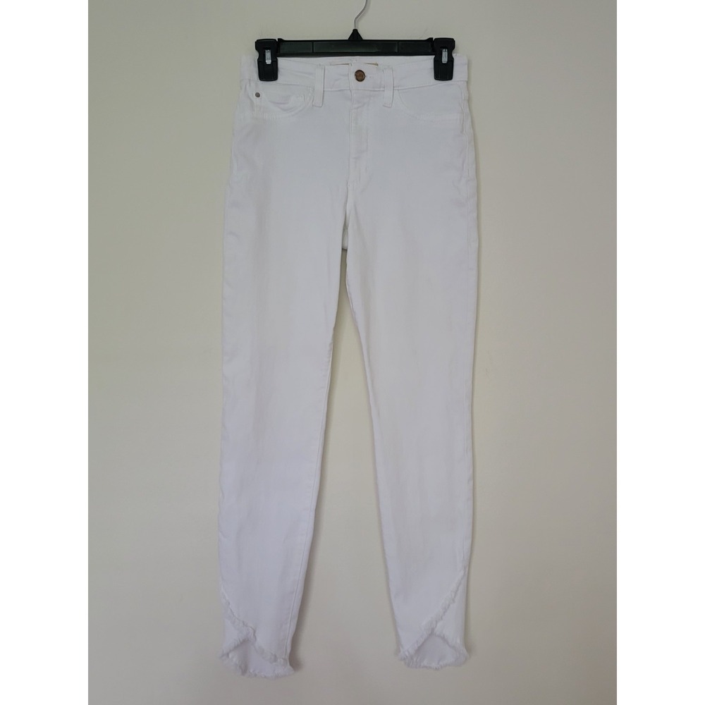 Joe's Womens Sz 26 Charlie Ankle Hennie Frayed Skinny Fit High Waist Jeans White